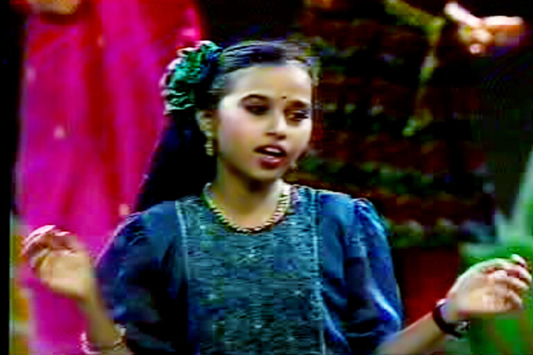 Priyadarshini as a child artist in the Singapore Broadcasting Corporation for the ‘Chinna Kanmanigal’ show