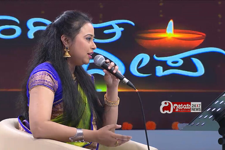 Priyadarshini performing for Deepavali Special programme ‘Sangeetha Deepa’ for Dighvijay News