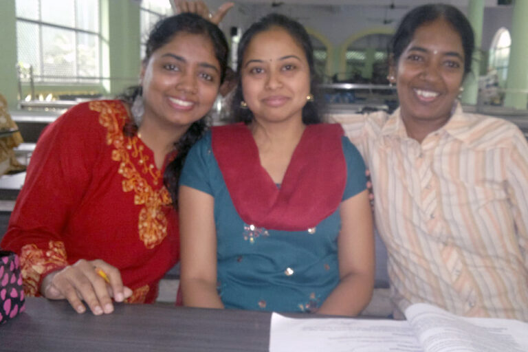 Priyadarshini with her classmates while pursuing her Post Graduation in Naturopathy & Yogic Sciences at University of Madras,India